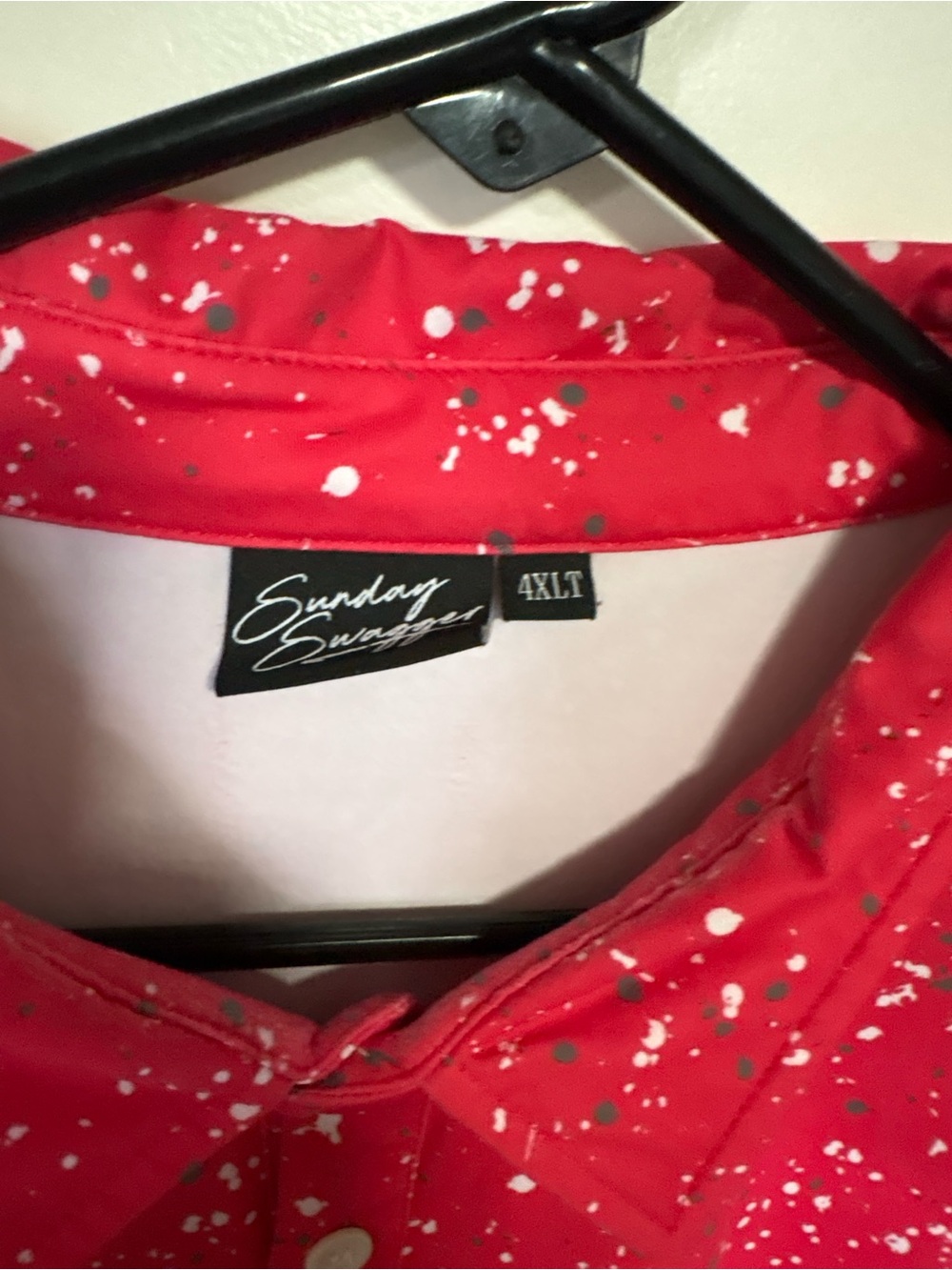 ⛳️⛳️⛳️ Men's Red Splash Polo Shirt by Sunday Swagger 🏌️🏌️🏌️ - Picture 4 of 6